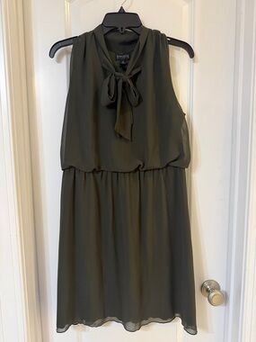 Enfocus Studio Olive Tie-Neck Sleeveless Midi Dress